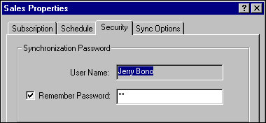 Synchronization Password setting