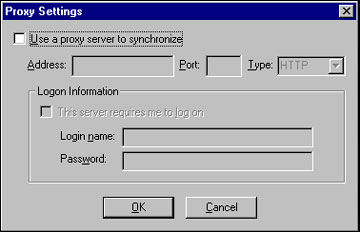 Proxy Settings dialog box