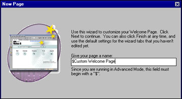 New Page dialog box