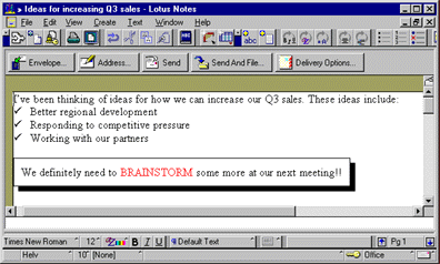 WordPro message