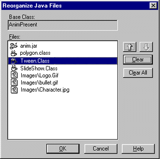 Reorganize Java Files dialog