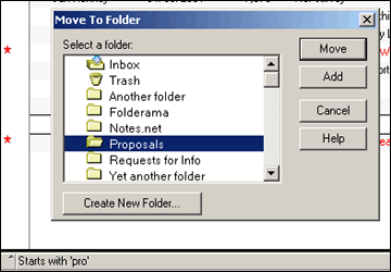 Using type-ahead to find a folder