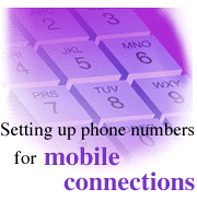 Setting up phone numbers for mobile connections