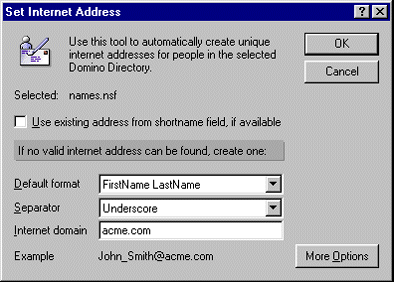 Set Internet Address tool