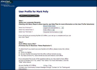 User profile document