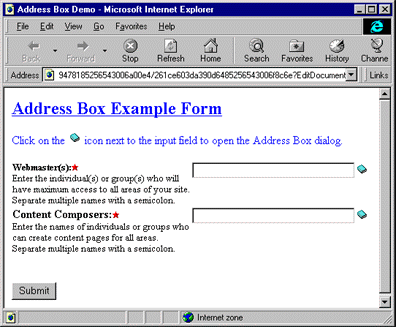 Address Box Example form