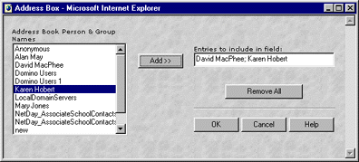 Address Box dialog in IE3