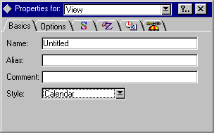 The View Properties box