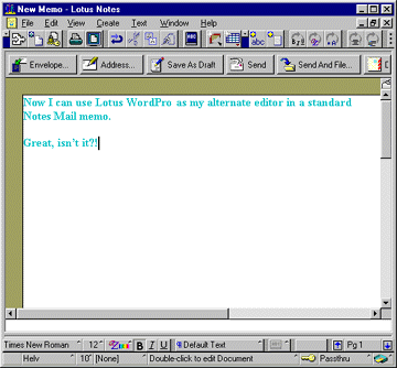 Lotus WordPro in a Notes mail message