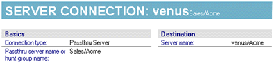 Passthru Server Connection document