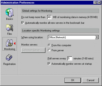 Server Monitor Administration Preferences