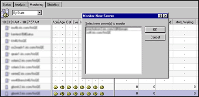 Monitor New Server dialog box