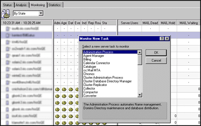 Monitor New Task dialog box