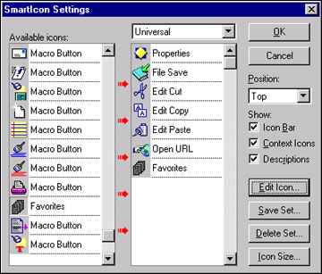 Adding the Favorites icon to the set