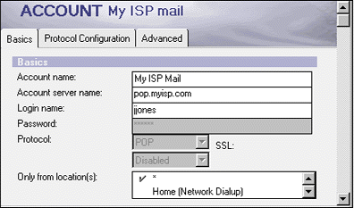 POP3 Account document