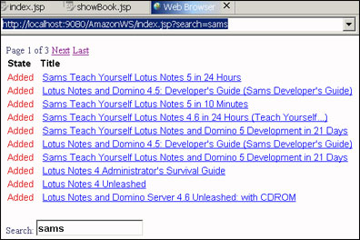 Index.jsp with document links