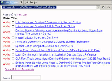 Delete Selected Documents link