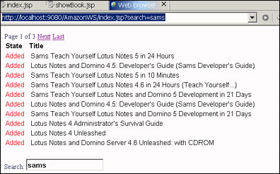Index.jsp with search box