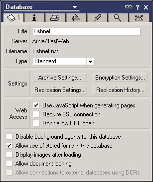 Database Properties box - Require SSL connection option