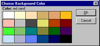 Choose Background Color palette