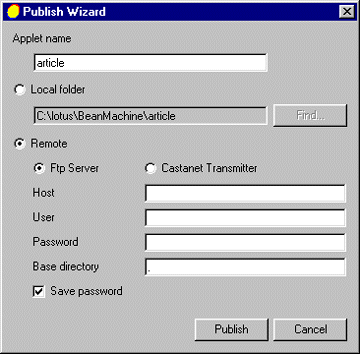 Publish wizard
