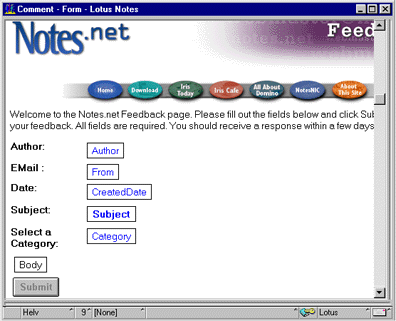 Feedback form