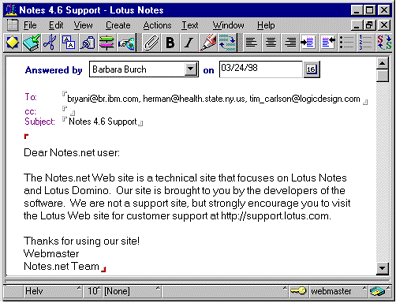 Auto Response message