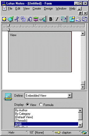 An embedded view