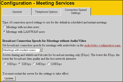 Connection Speed Settings