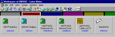 Each of the special databases on a desktop