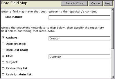 Data Field Map