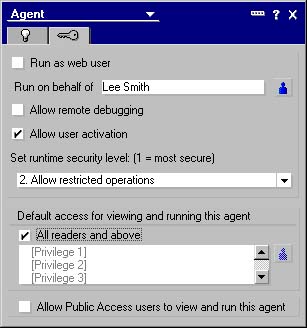 Agent Properties security tab