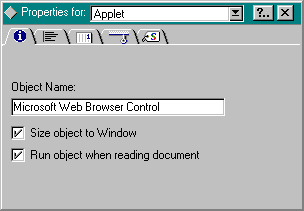 Applet Properties