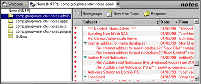 Newsgroup displayed in Notes R5
