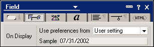 Field Properties box -- User setting