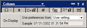 Column Properties box -- User setting