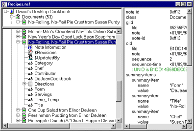 The NotesPeek interface displaying a document