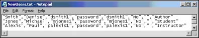 A text file for adding users in batches