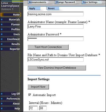 The Import Settings section