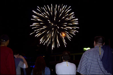 Fireworks end the party.