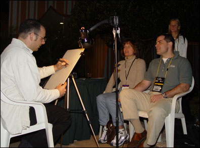 Another popular activity: sitting for a sketch.