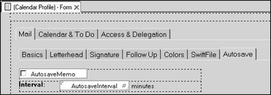 (Calendar Profile) form