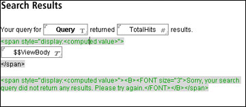 <SPAN> tags in view template example