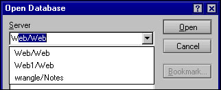 Open Database dialog box