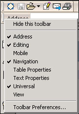 Hide this toolbar menu option