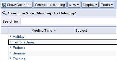 Meetings by Category
