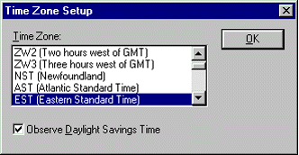 Time Zone Setup