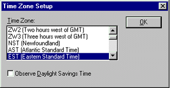 Time Zone Setup