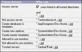 Trusted servers field in the Server document