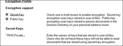 Encryption profile document